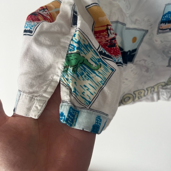 Men’s Vintage 80s 90s Jack Hollywood Florida Postcard Hawaiian Shirt - Picture 8 of 10